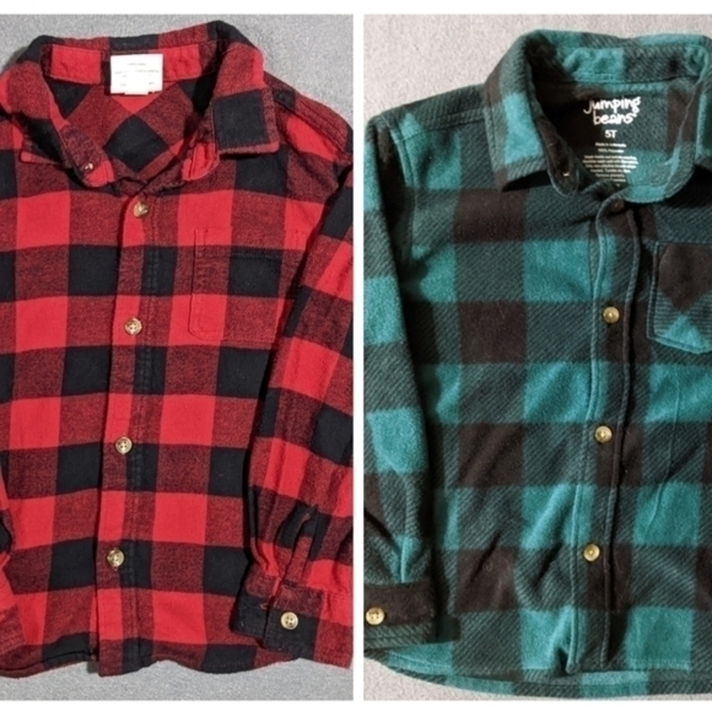 Boys plaid button down shirts Jumping Beans size 5t